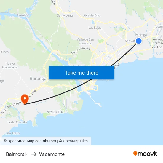 Balmoral-I to Vacamonte map