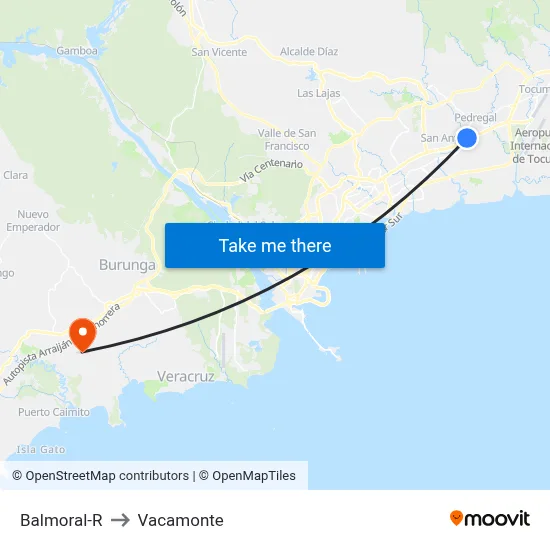 Balmoral-R to Vacamonte map