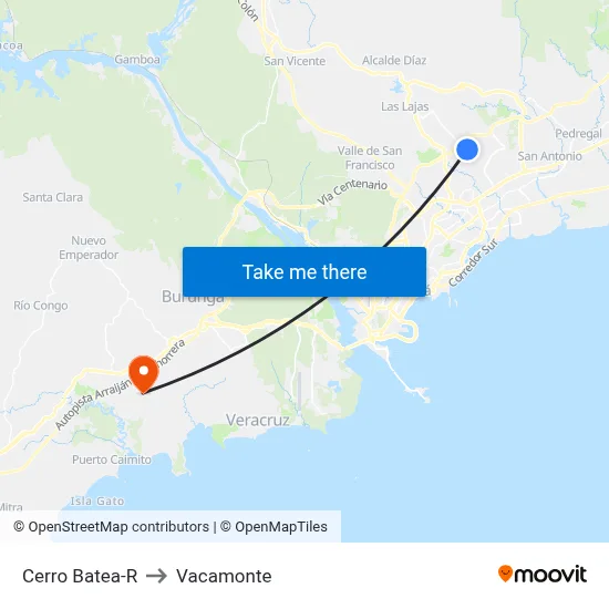 Cerro Batea-R to Vacamonte map