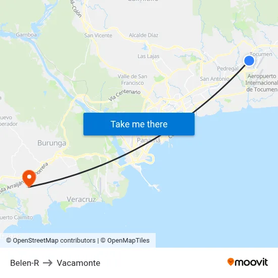 Belen-R to Vacamonte map
