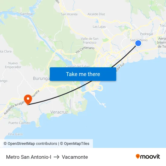 Metro San Antonio-I to Vacamonte map
