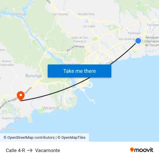 Calle 4-R to Vacamonte map
