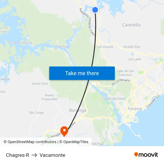 Chagres-R to Vacamonte map
