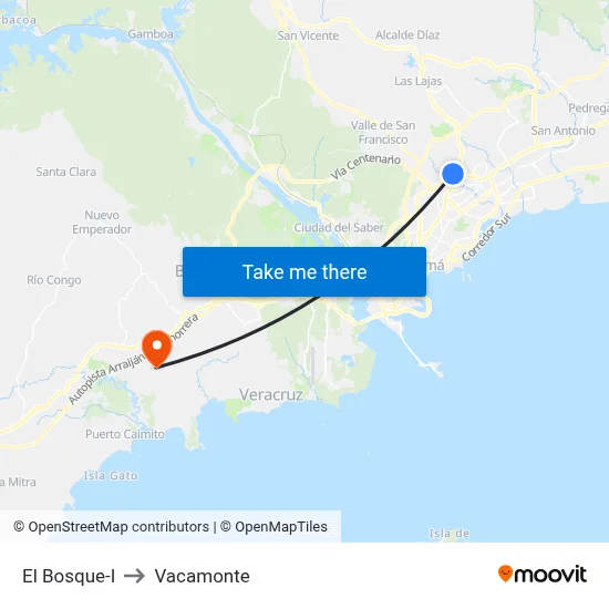 El Bosque-I to Vacamonte map
