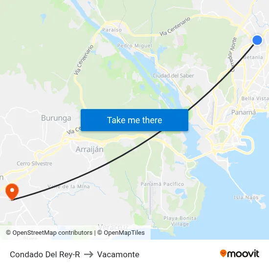 Condado Del Rey-R to Vacamonte map