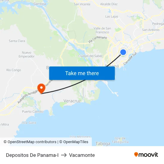Depositos De Panama-I to Vacamonte map