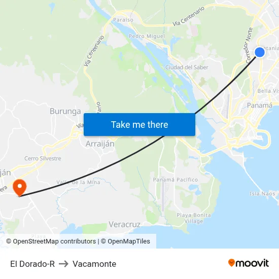 El Dorado-R to Vacamonte map