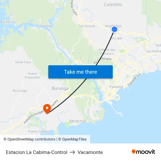 Estacion La Cabima-Control to Vacamonte map