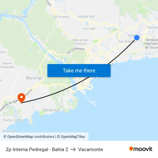 Zp Interna Pedregal - Bahía 2 to Vacamonte map