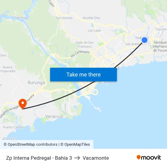 Zp Interna Pedregal - Bahía 3 to Vacamonte map