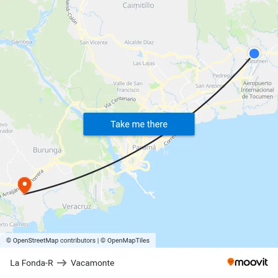 La Fonda-R to Vacamonte map