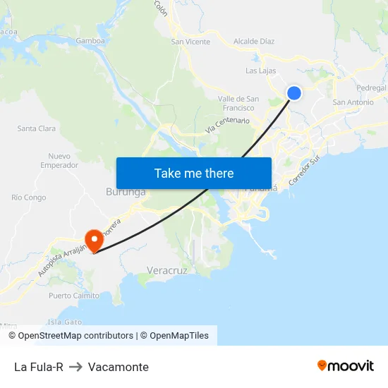 La Fula-R to Vacamonte map