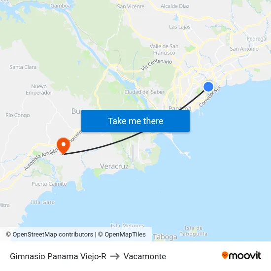 Gimnasio Panama Viejo-R to Vacamonte map