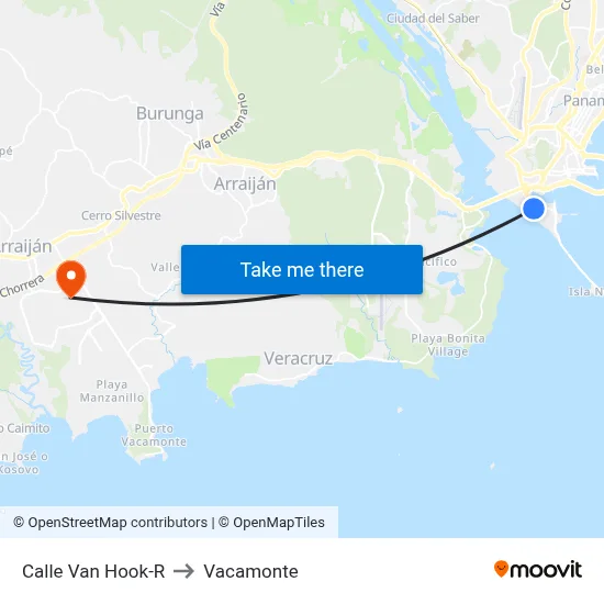 Calle Van Hook-R to Vacamonte map
