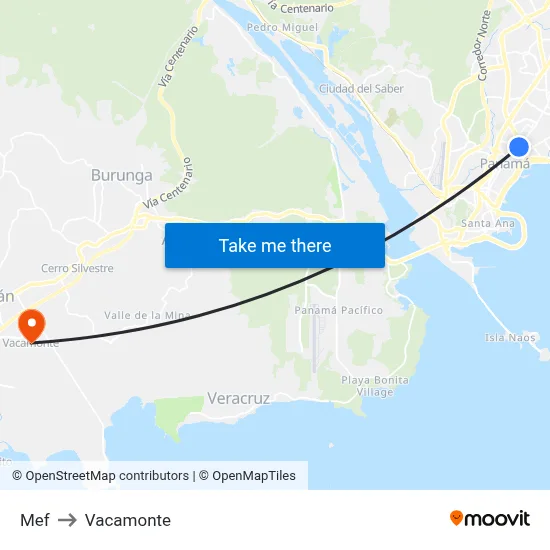 Mef to Vacamonte map