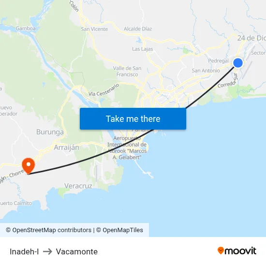 Inadeh-I to Vacamonte map