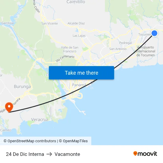24 De Dic Interna to Vacamonte map