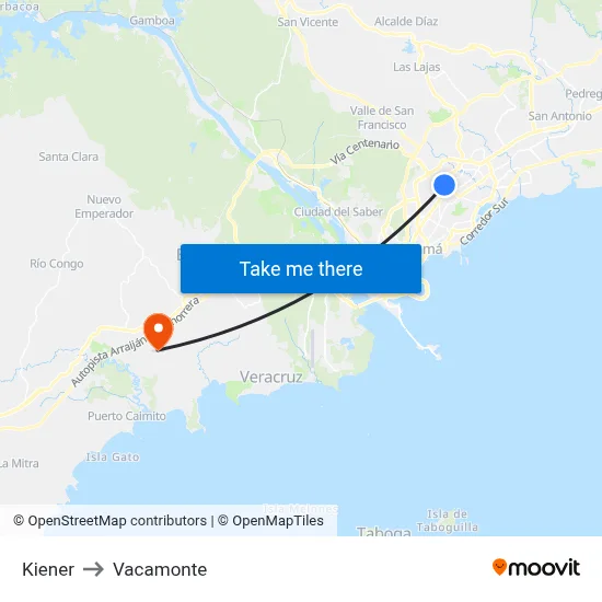 Kiener to Vacamonte map