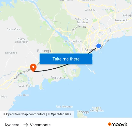 Kyocera-I to Vacamonte map