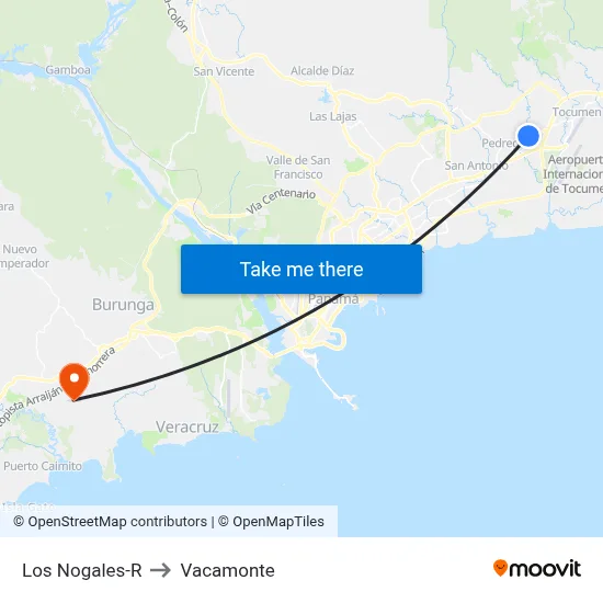 Los Nogales-R to Vacamonte map