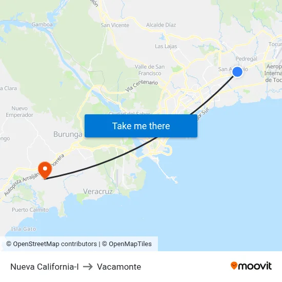 Nueva California-I to Vacamonte map