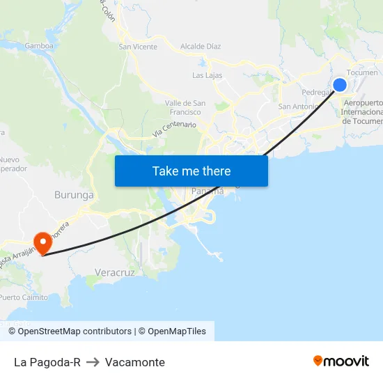 La Pagoda-R to Vacamonte map