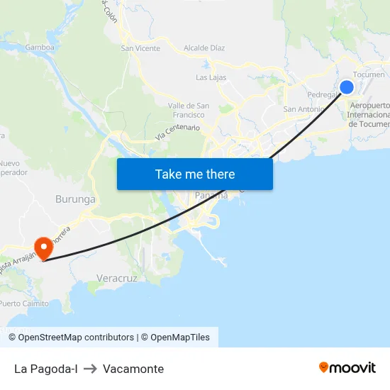 La Pagoda-I to Vacamonte map