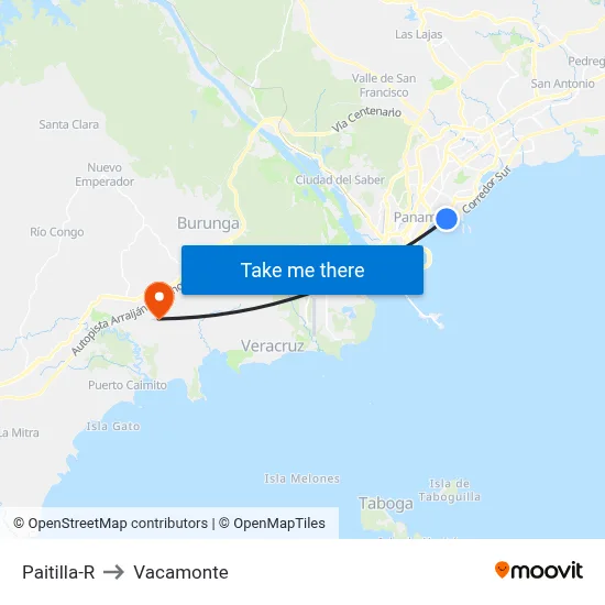 Paitilla-R to Vacamonte map