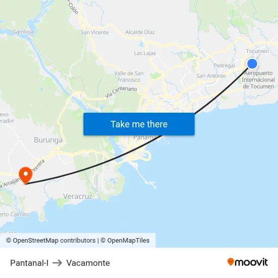 Pantanal-I to Vacamonte map