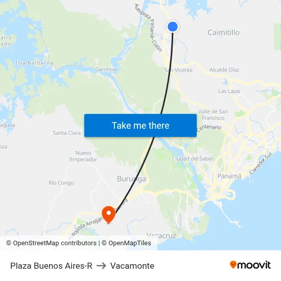 Plaza Buenos Aires-R to Vacamonte map