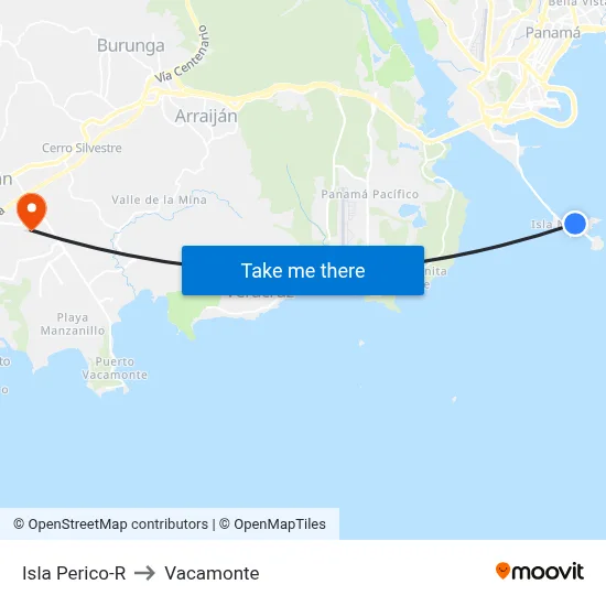 Isla Perico-R to Vacamonte map