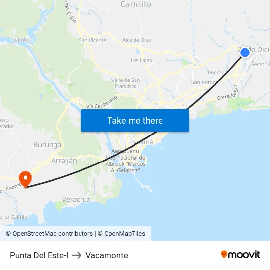 Punta Del Este-I to Vacamonte map