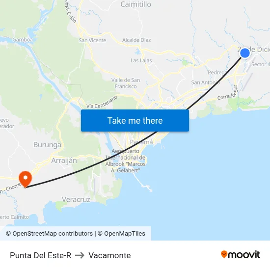 Punta Del Este-R to Vacamonte map