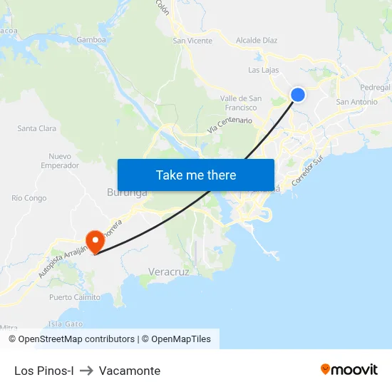 Los Pinos-I to Vacamonte map