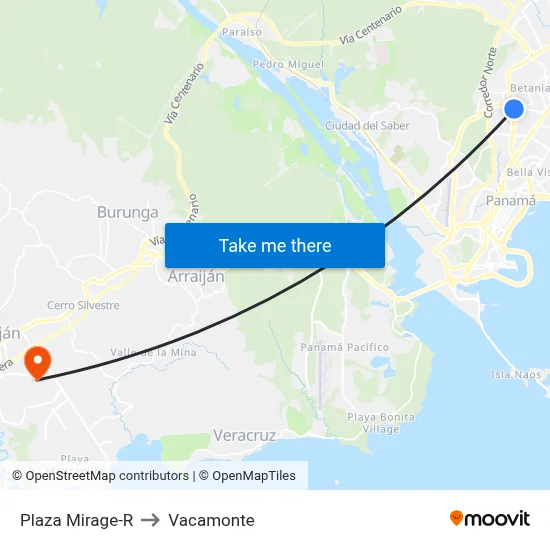 Plaza Mirage-R to Vacamonte map