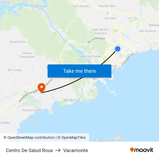 Centro De Salud Roux to Vacamonte map