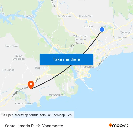 Santa Librada-R to Vacamonte map