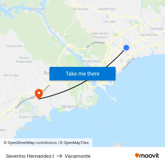 Severino Hernandez-I to Vacamonte map