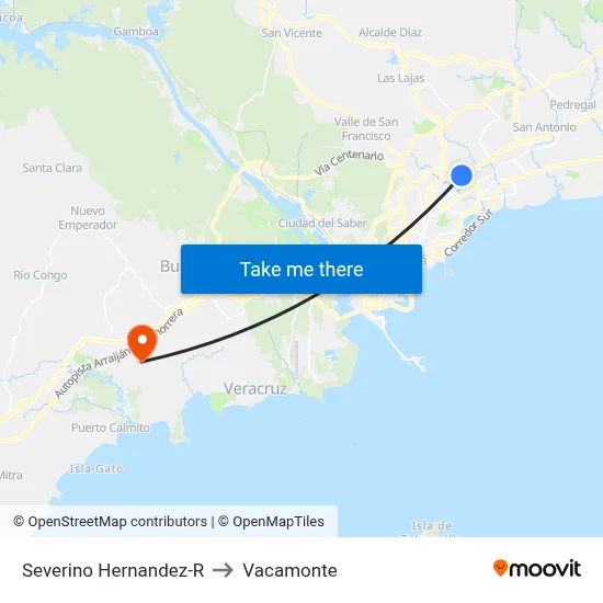Severino Hernandez-R to Vacamonte map