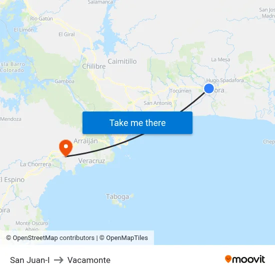 San Juan-I to Vacamonte map
