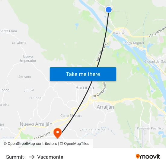 Summit-I to Vacamonte map