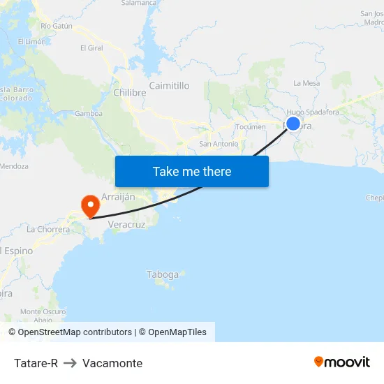 Tatare-R to Vacamonte map