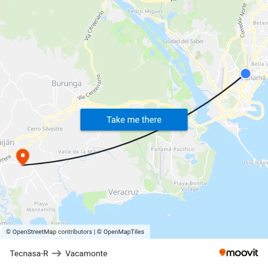 Tecnasa-R to Vacamonte map