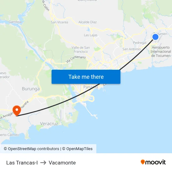 Las Trancas-I to Vacamonte map