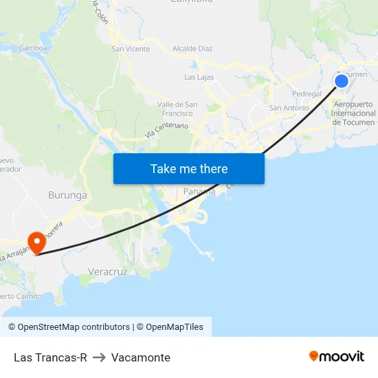 Las Trancas-R to Vacamonte map