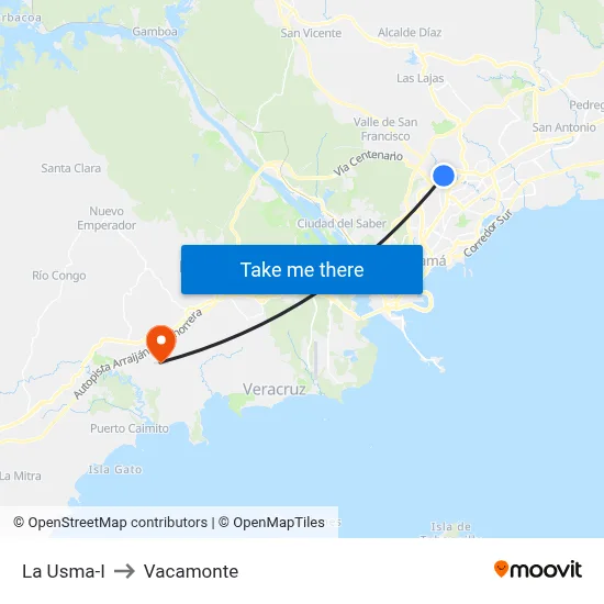 La Usma-I to Vacamonte map