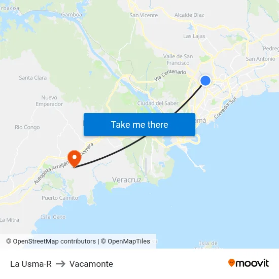 La Usma-R to Vacamonte map