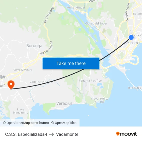 C.S.S. Especializada-I to Vacamonte map