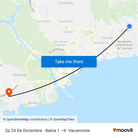 Zp 24 De Diciembre - Bahía 1 to Vacamonte map