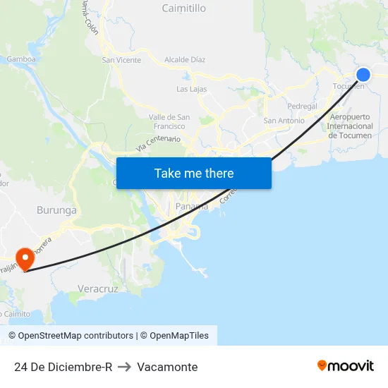 24 De Diciembre-R to Vacamonte map